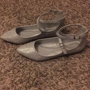 Silver strapped shoes